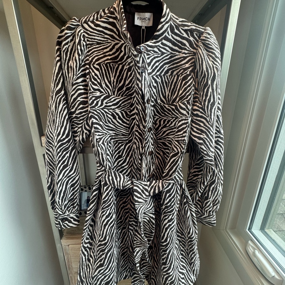 Zebra print shirt dress or jacket